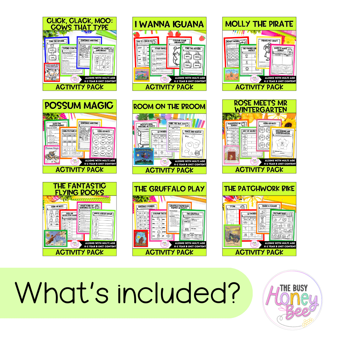Multi Age K-2 Year B English Activity Pack ULTIMATE Mega Bundle - Activity Pack