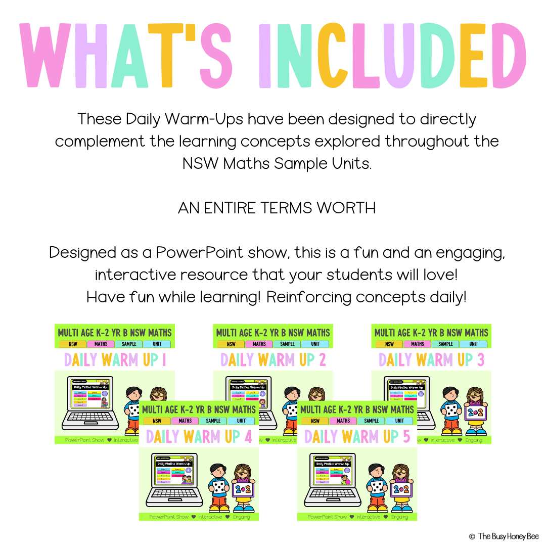 Multi Age K-2 Year B Maths Daily Warm Up Term 1 Mega Bundle - Warm Ups | Revision