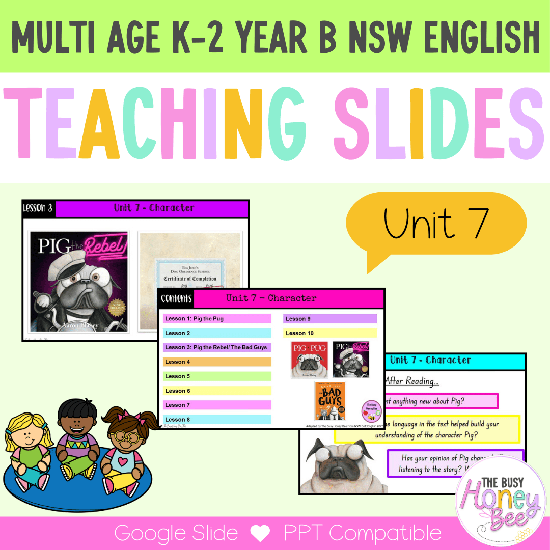 Multi Age K-2 Year B Unit 7 NSW Character English Teaching Slides - Teaching Slides