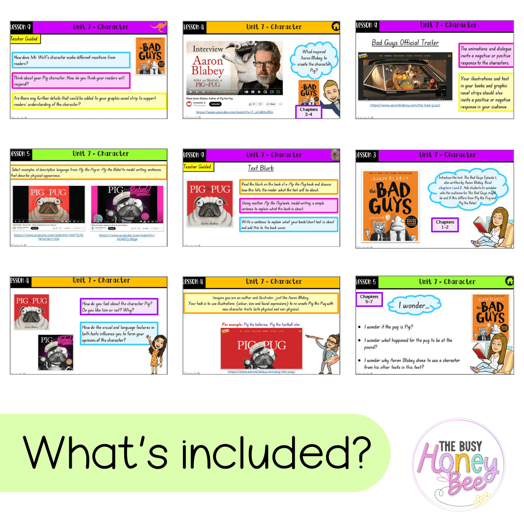 Multi Age K-2 Year B Unit 7 NSW Character English Teaching Slides - Teaching Slides