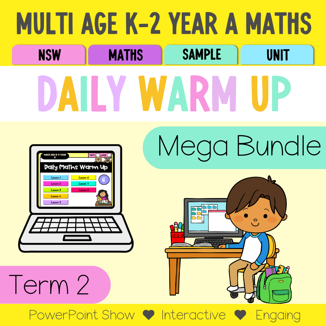 Multi Age K-2 Yr A Australian | NSW Math Daily Review Warm-Up Term 2 Mega Bundle - Warm Up | Revision