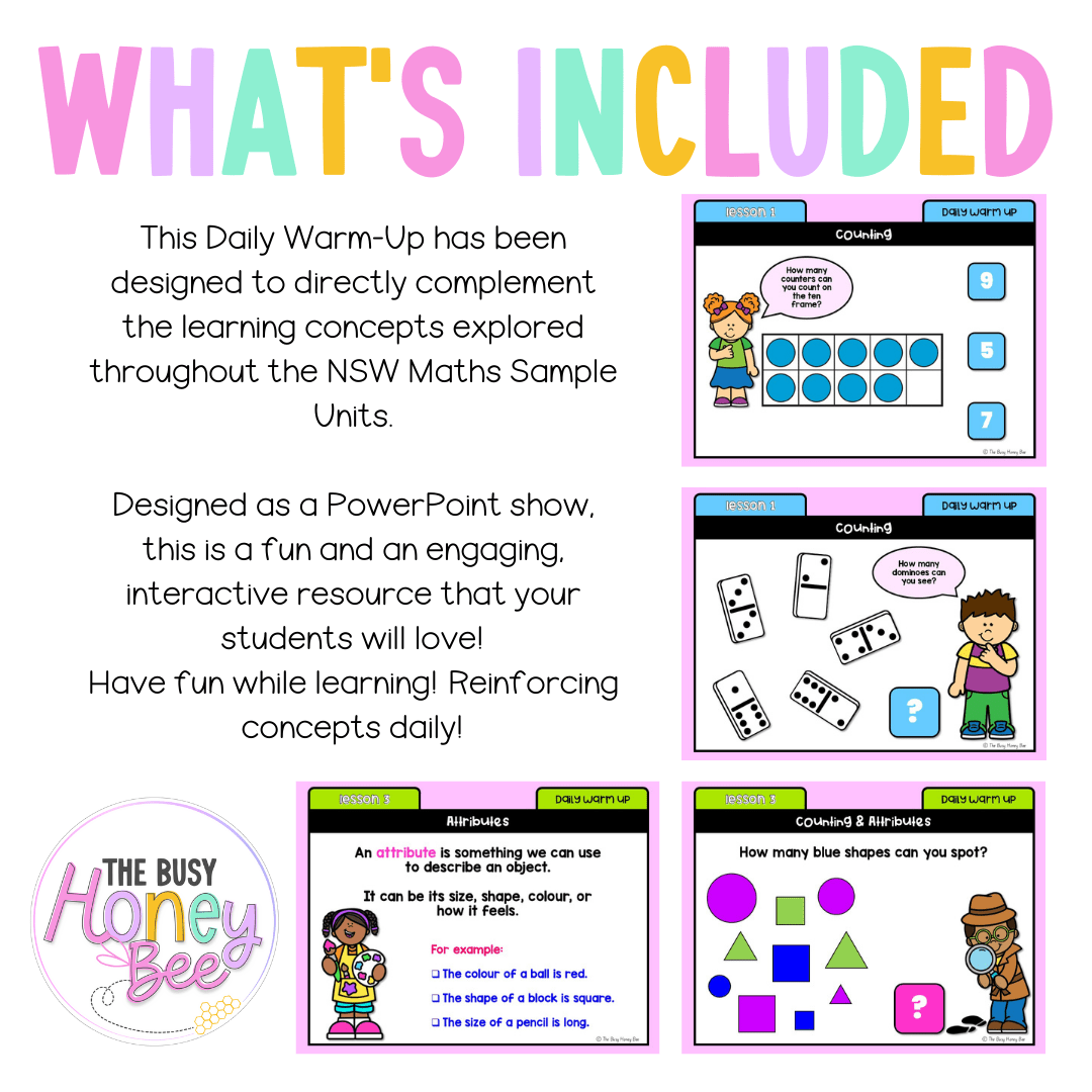 Stage 1 Year A Australian | NSW Math Daily Review | Warm-Up Unit 1 -