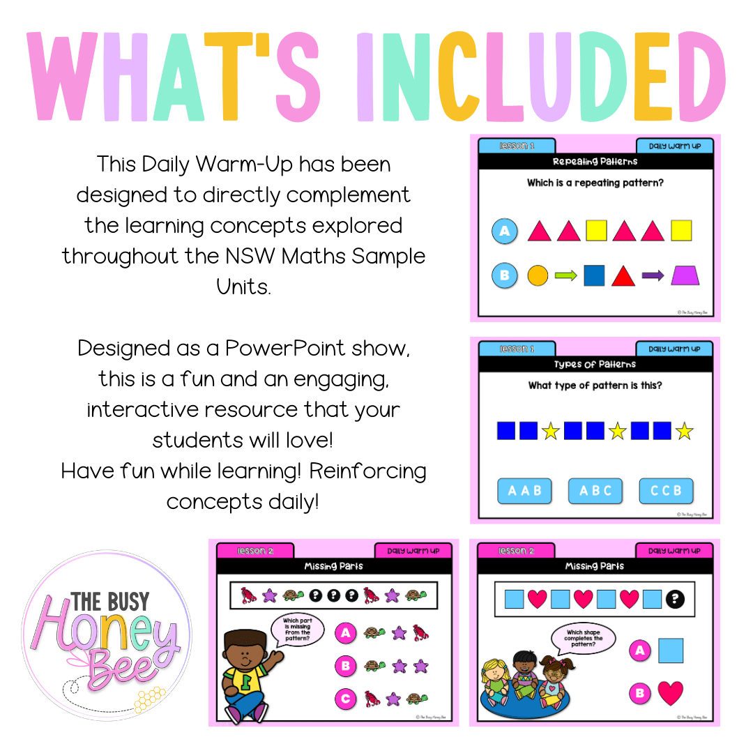 Stage 1 Year A Australian | NSW Math Daily Review | Warm-Up Unit 2 -
