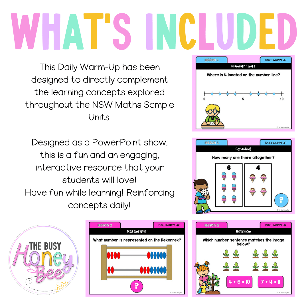 Stage 1 Year A Australian | NSW Math Daily Review | Warm-Up Unit 4 -