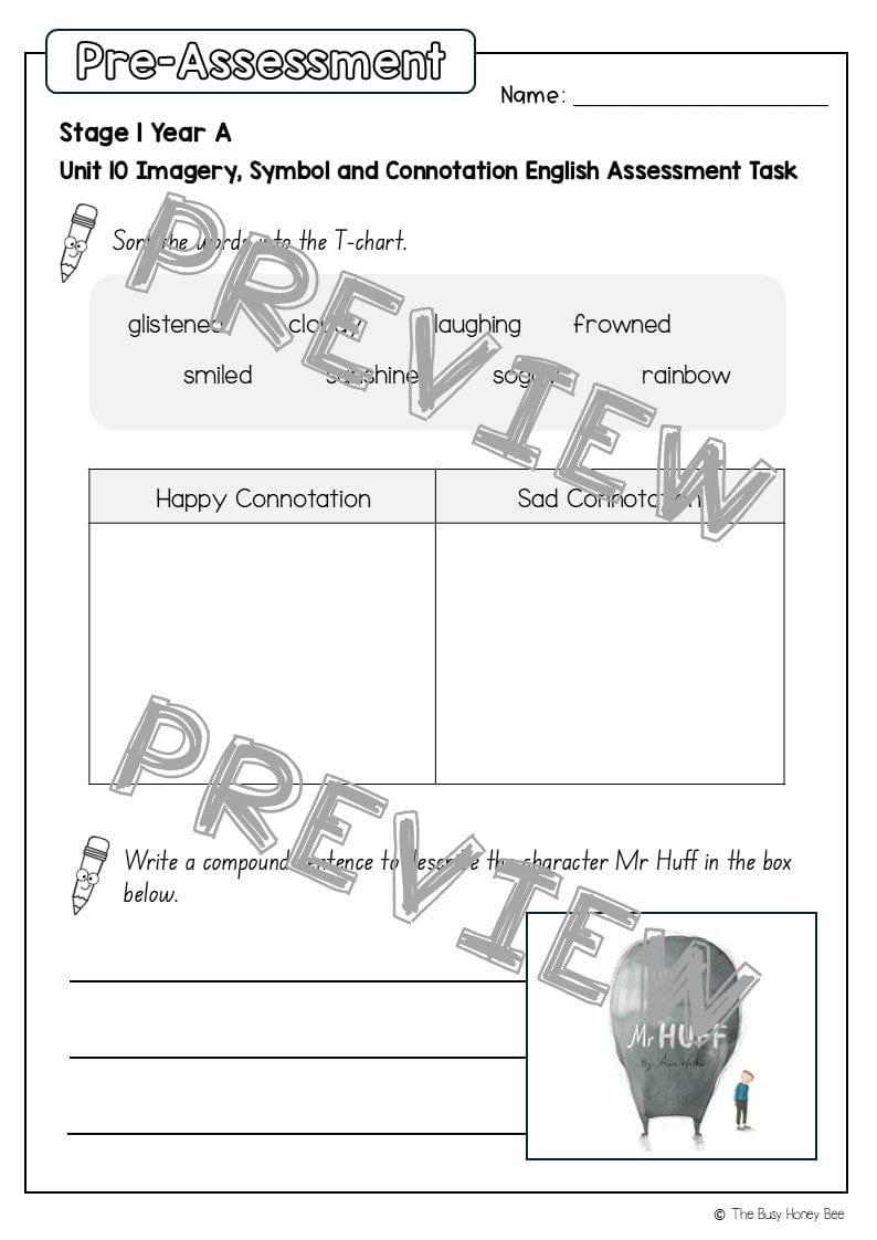 Stage 1 Year A English Pre- and Post-Assessment Unit 10 - Assessment