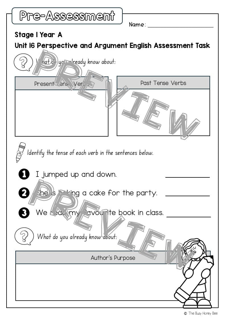 Stage 1 Year A English Pre- and Post-Assessment Unit 16 - Assessment