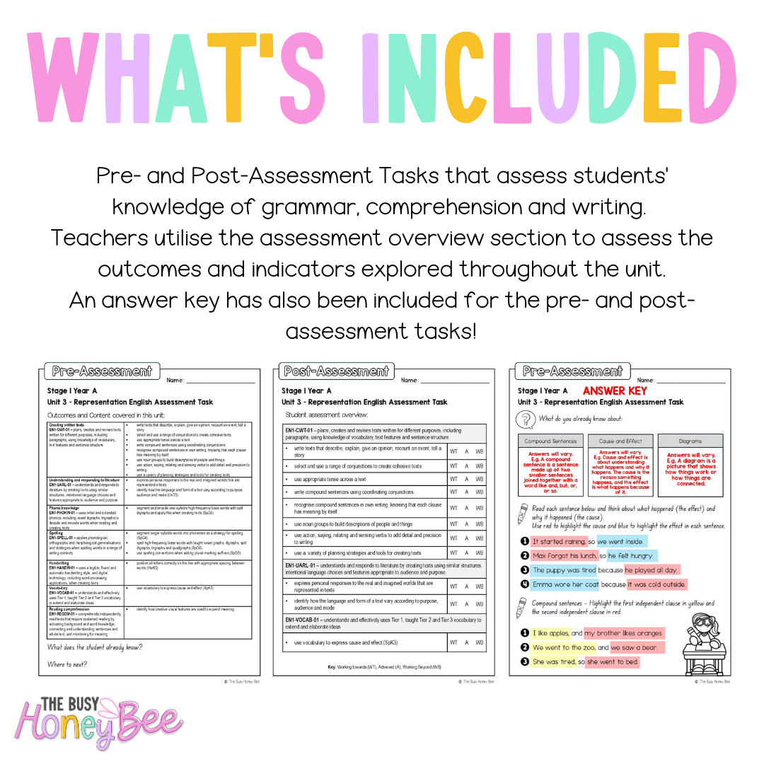 Stage 1 Year A English Pre- and Post-Assessment Unit 3 - Assessment