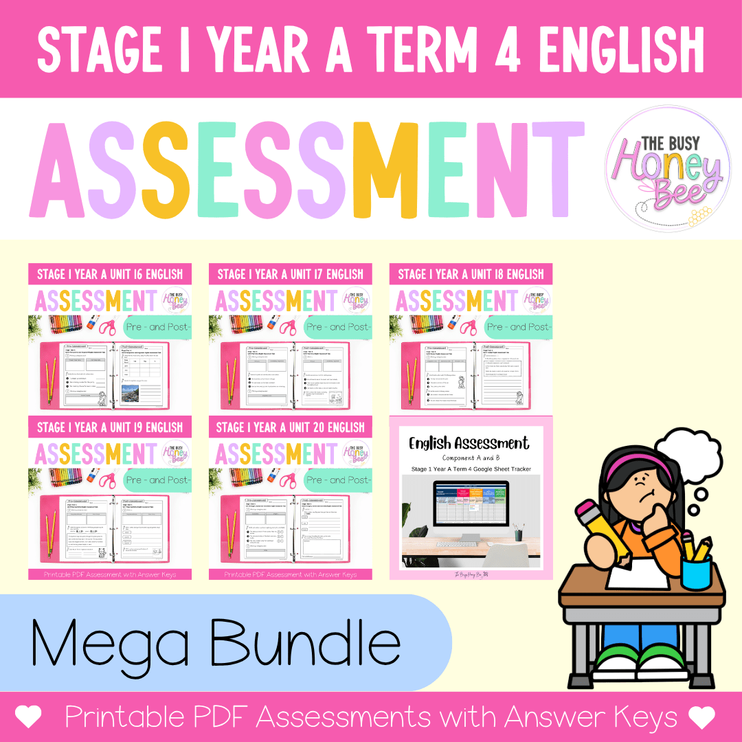Stage 1 Year A NSW English Assessment Term 4 Mega Bundle - Assessment