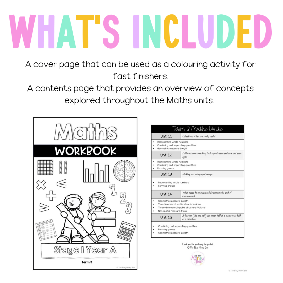 Stage 1 Year A NSW Maths Workbook Term 3 - Workbook | Worksheets