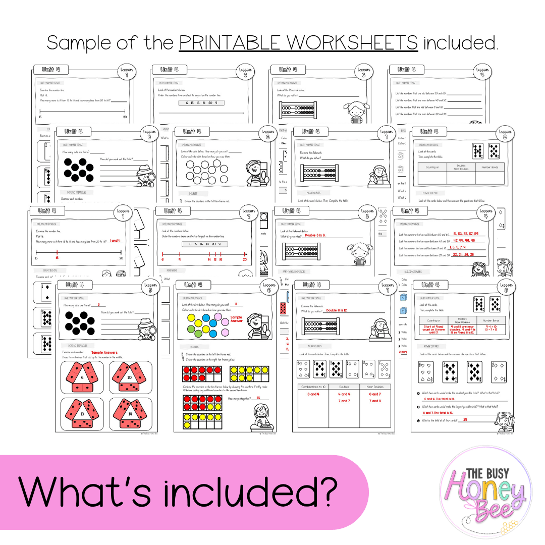 Stage 1 Year A NSW Maths Worksheets Unit 4 - Workbook | Worksheets