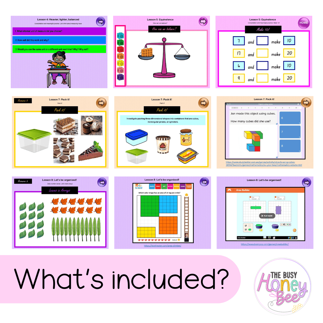 Stage 1 Year A Unit 17 NSW Maths Teaching Slides - Zip Folder: Smart Notebook, PowerPoint, Google Slide Compatible