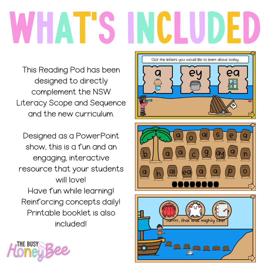 Stage 1 Year A - Year 1 Reading Pod 2 - a, ey and ea - Teaching Bundle