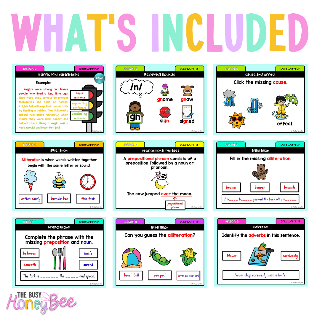 Stage 1 Year B Australian | NSW English Daily Review | Warm-Up Unit 25 - Warm Up | Revision