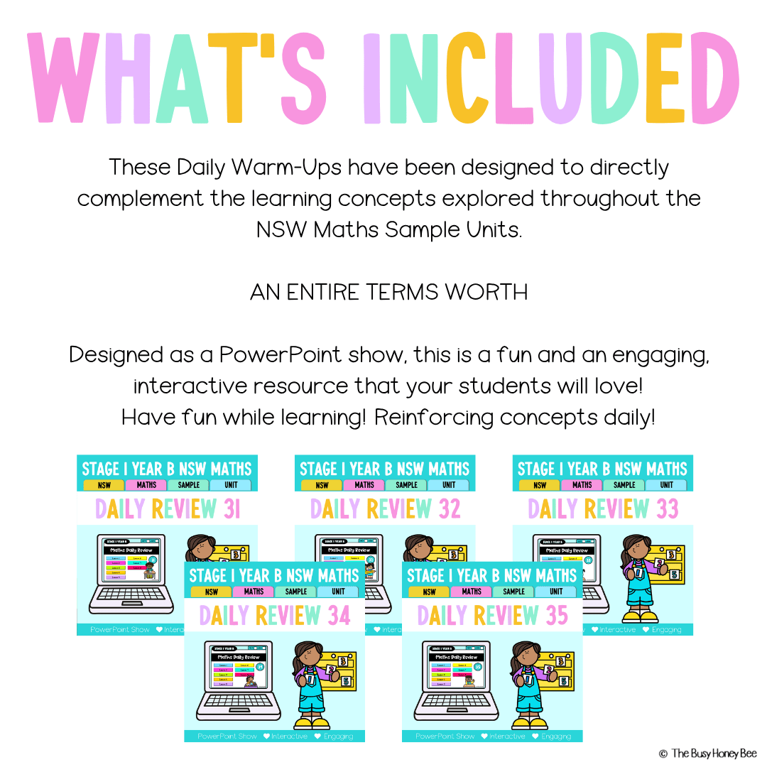 Stage 1 Year B Australian | NSW Math Daily Review | Warm-Up Term 3 Mega Bundle - Warm Up | Revision