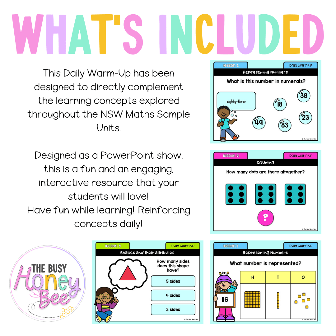 Stage 1 Year B Australian | NSW Math Daily Review | Warm-Up Unit 21 -