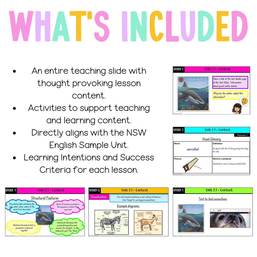 Stage 1 Year B Unit 27 NSW Context English Teaching Slides - Teaching Slides