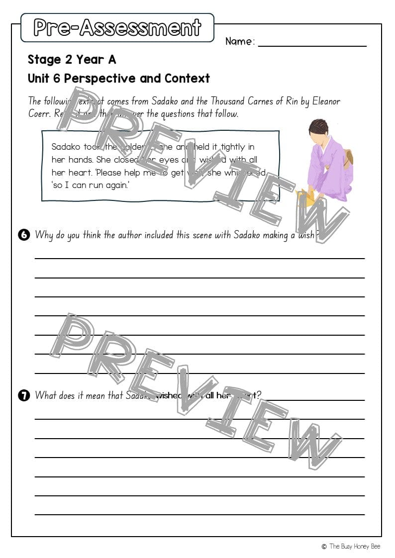 Stage 2 Year A English Pre- and Post-Assessment Unit 6 Perspective and Context - Assessment