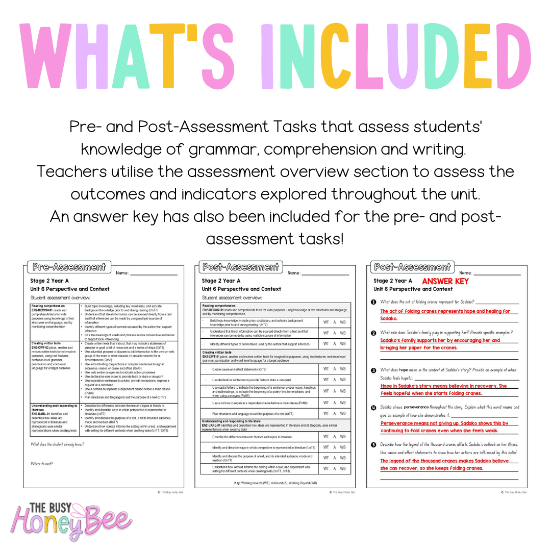 Stage 2 Year A English Pre- and Post-Assessment Unit 6 Perspective and Context - Assessment