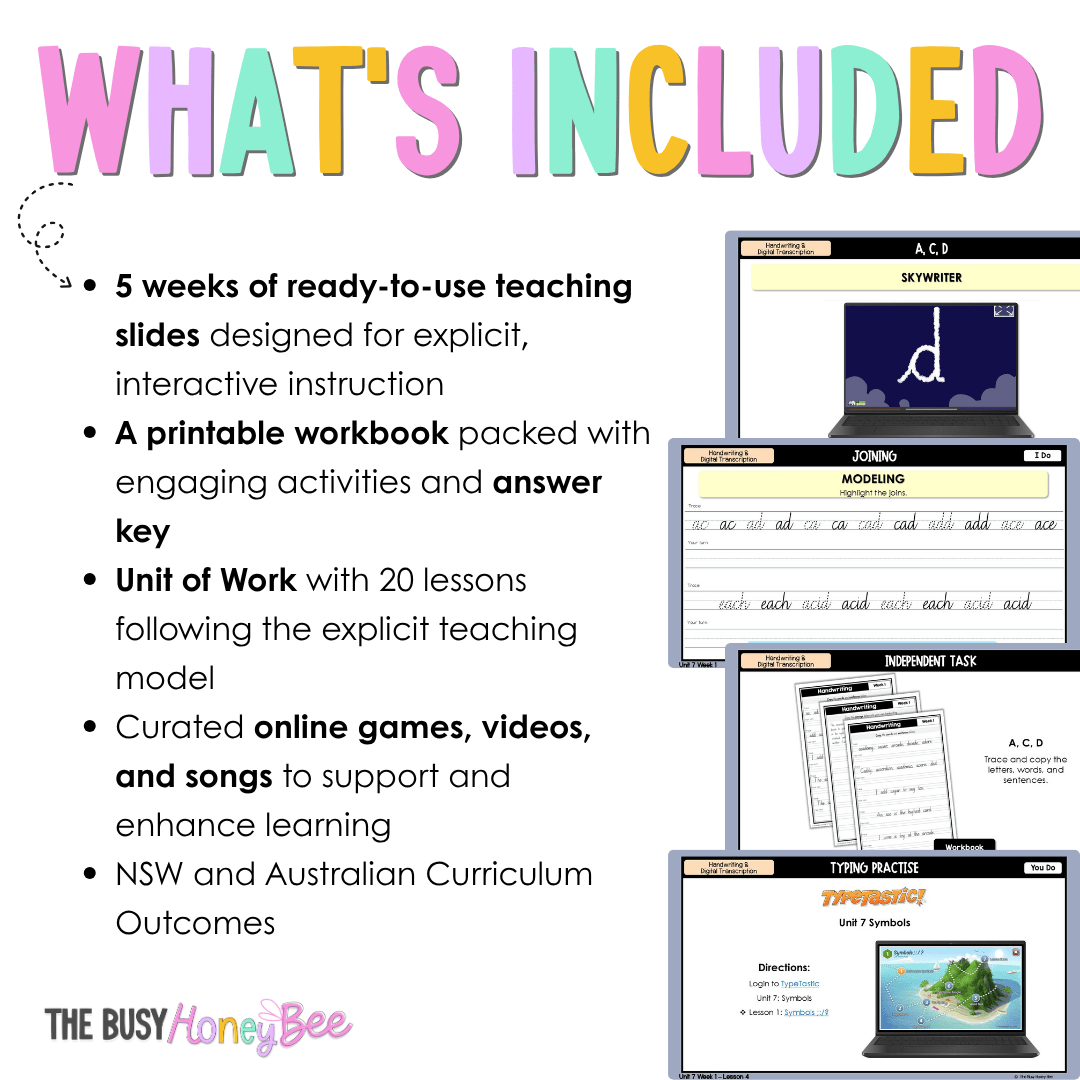 Stage 2 Year A Handwriting and Digital Transcription Teaching Bundle Unit 7 - Teaching Bundle