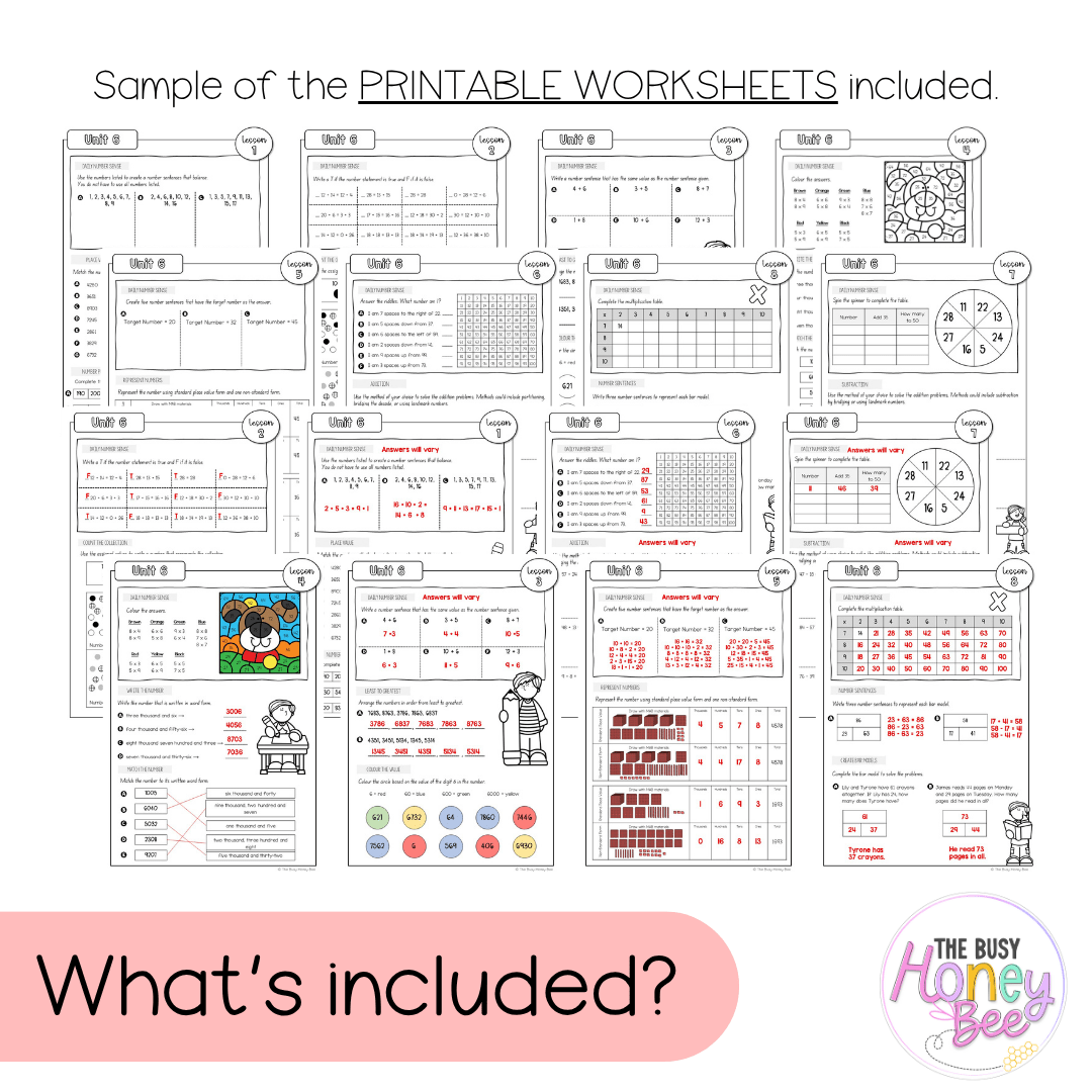 Stage 2 Year A NSW Maths Worksheets Unit 6 - Workbook | Worksheets
