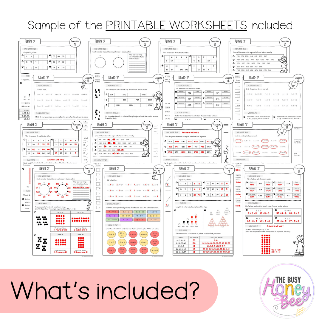 Stage 2 Year A NSW Maths Worksheets Unit 7 - Workbook | Worksheets