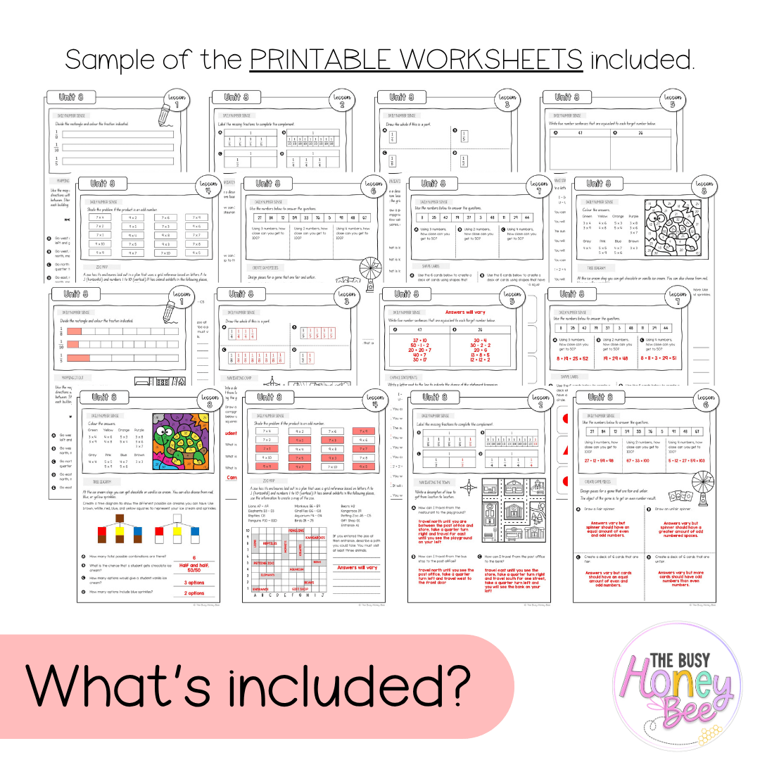 Stage 2 Year A NSW Maths Worksheets Unit 8 - Workbook | Worksheets