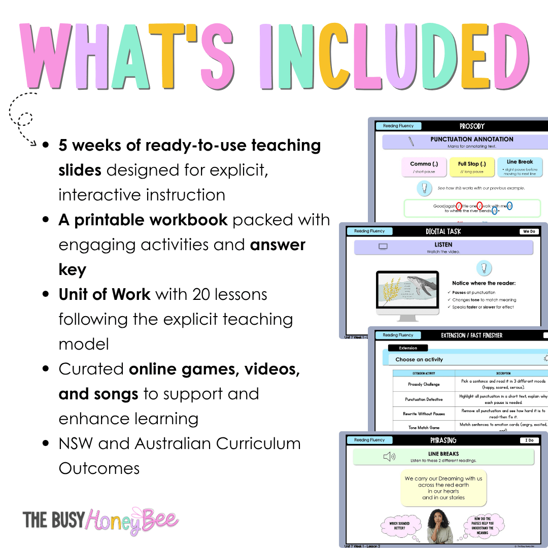 Stage 2 Year A Reading Fluency Teaching Bundle Unit 7 - Teaching Bundle