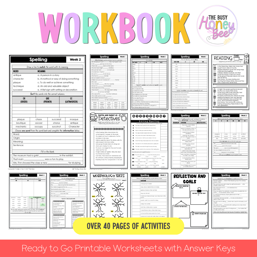 Stage 2 Year A Spelling Teaching Bundle Unit 7 - Teaching Bundle