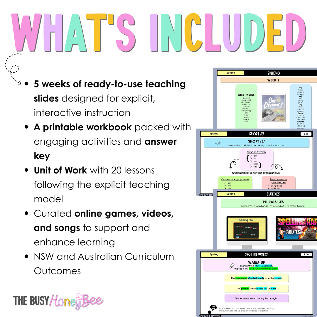 Stage 2 Year A Spelling Teaching Bundle Unit 7 - Teaching Bundle