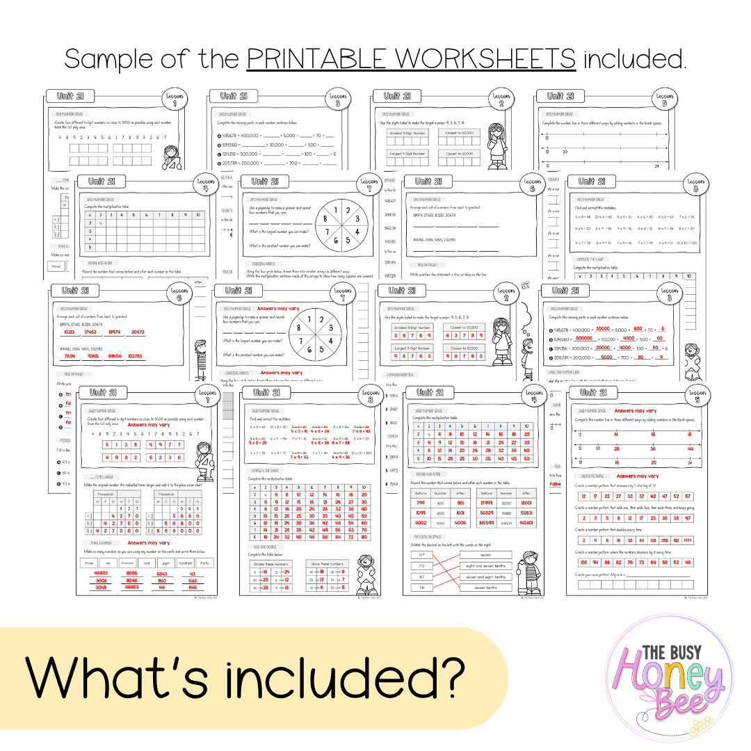 Stage 2 Year B NSW Maths Worksheets Unit 21 - Workbook | Worksheets