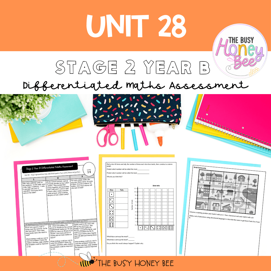 Stage 2 Year B Term 2 Differentiated Maths Assessment Bundle - Assessment