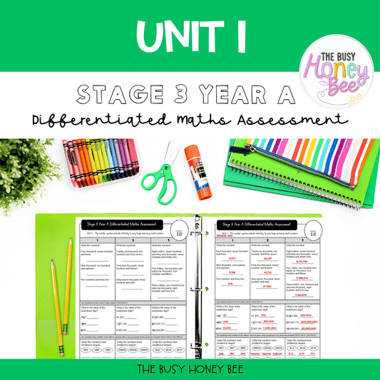Stage 3 Year A Differentiated Maths Assessment Unit 1 - Assessment