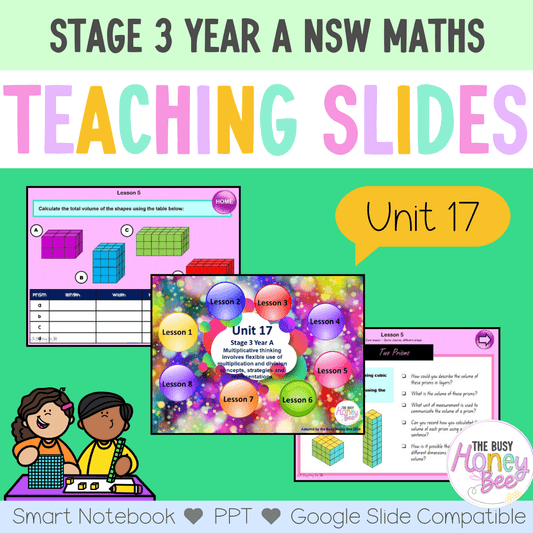 Stage 3 Year A Unit 17 NSW Maths Teaching Slides - Zip Folder: Smart Notebook, PowerPoint, Google Slide Compatible