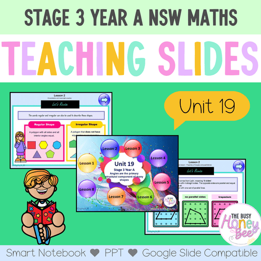 Stage 3 Year A Unit 19 NSW Maths Teaching Slides - Zip Folder: Smart Notebook, PowerPoint, Google Slide Compatible