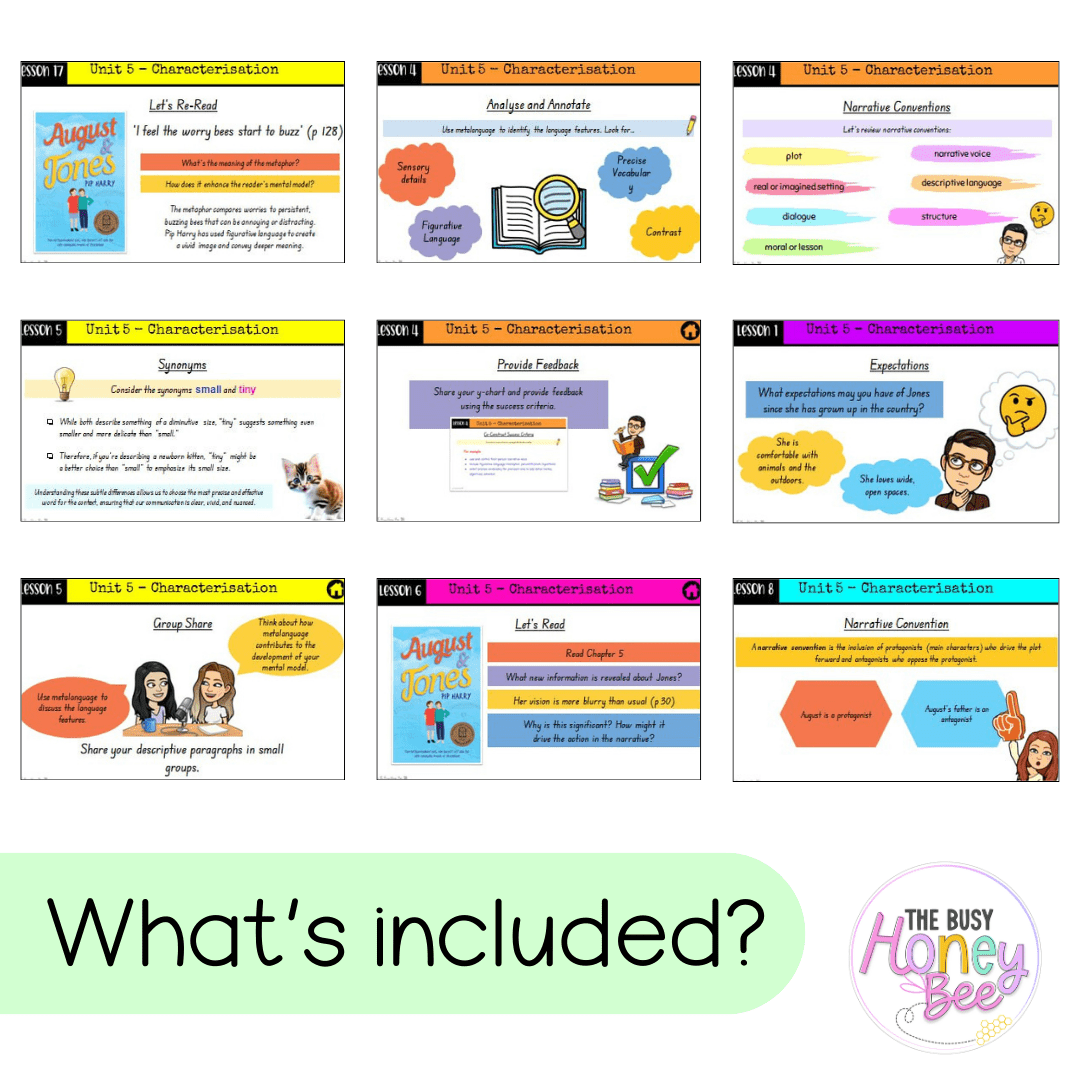 Stage 3 Year A Unit 5 NSW Characterization English Teaching Slides - Teaching Slides