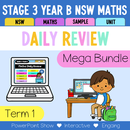 Stage 3 Year B Australian | NSW Math Daily Review | Warm-Up Term 1 Mega Bundle -
