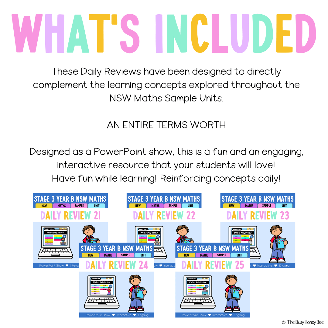 Stage 3 Year B Australian | NSW Math Daily Review | Warm-Up Term 1 Mega Bundle -
