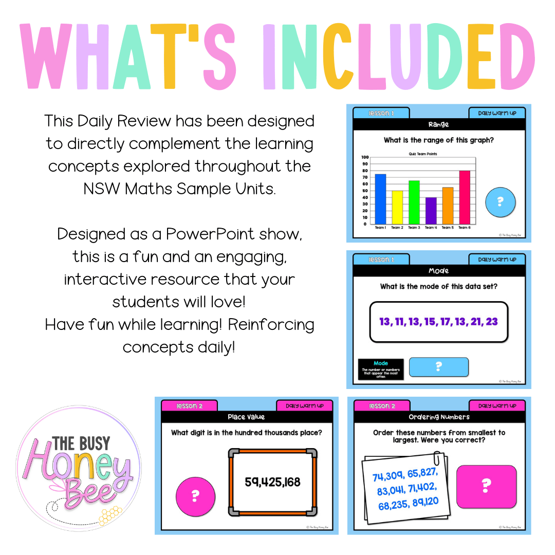Stage 3 Year B Australian | NSW Math Daily Review | Warm-Up Unit 25 -
