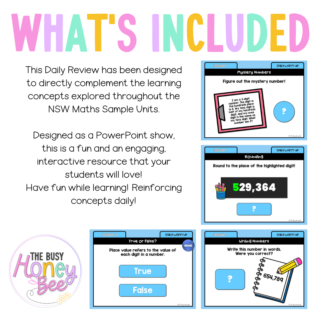 Stage 3 Year B Australian | NSW Math Daily Review | Warm-Up Unit 26 - Warm Up | Revision