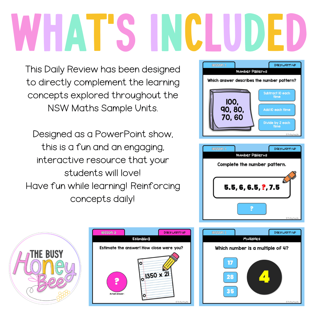 Stage 3 Year B Australian | NSW Math Daily Review | Warm-Up Unit 27 - Warm Up | Revision
