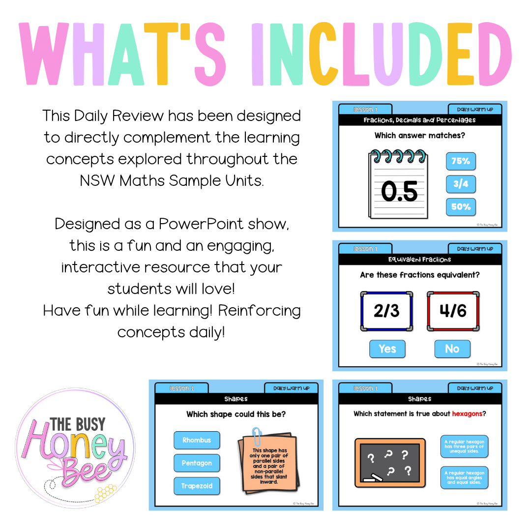 Stage 3 Year B Australian | NSW Math Daily Review | Warm-Up Unit 29 - Warm Up | Revision