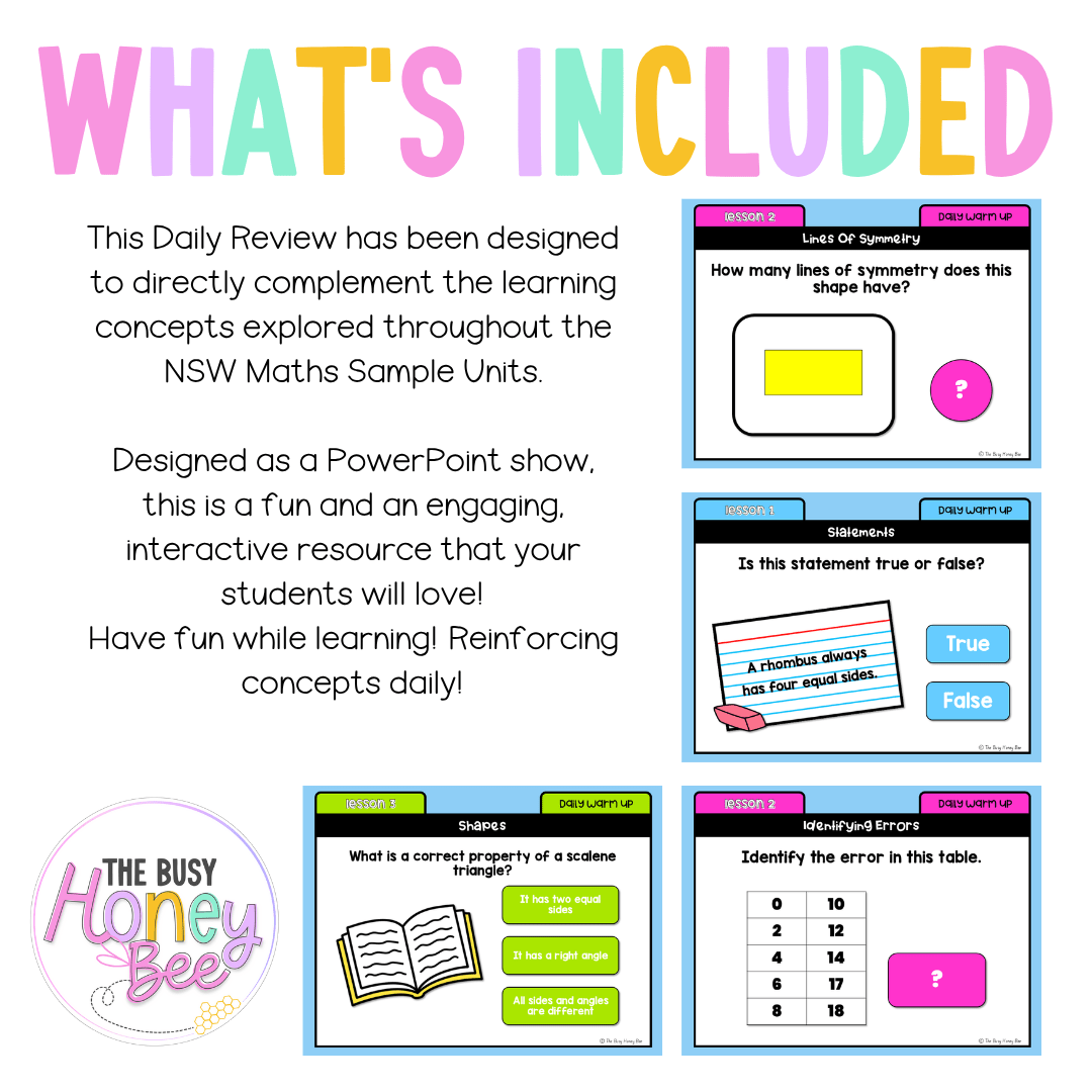 Stage 3 Year B Australian | NSW Math Daily Review | Warm-Up Unit 32 - Warm Up | Revision