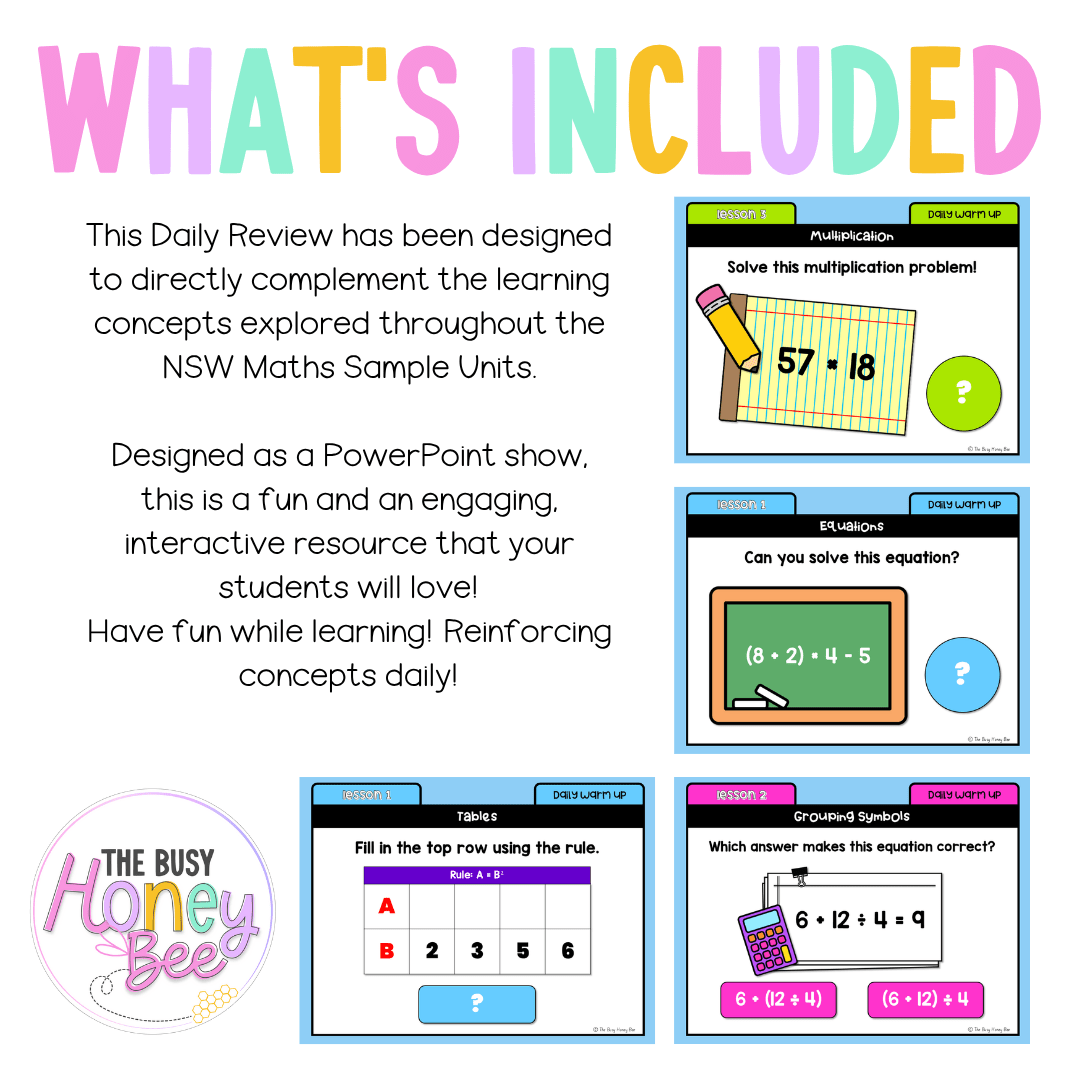 Stage 3 Year B Australian | NSW Math Daily Review | Warm-Up Unit 33 - Warm Up | Revision