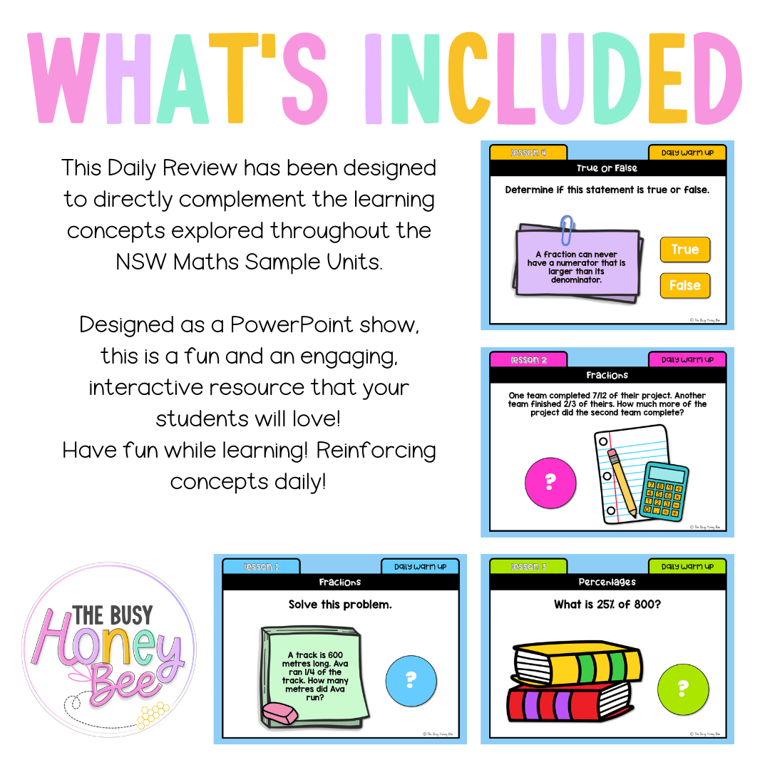 Stage 3 Year B Australian | NSW Math Daily Review | Warm-Up Unit 36 - Warm Up | Revision
