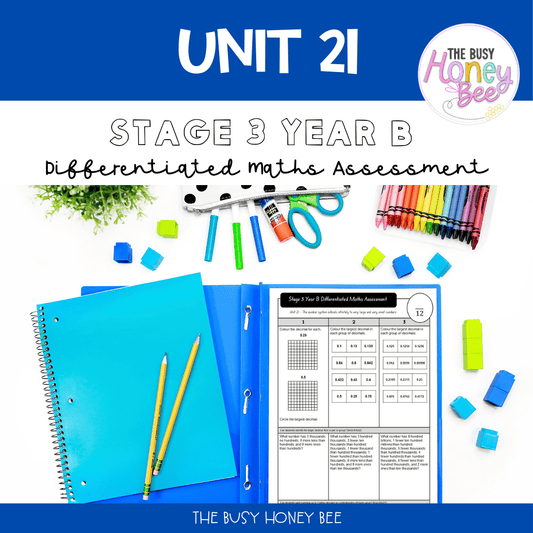 Stage 3 Year B Differentiated Maths Assessment Unit 21 - Assessment