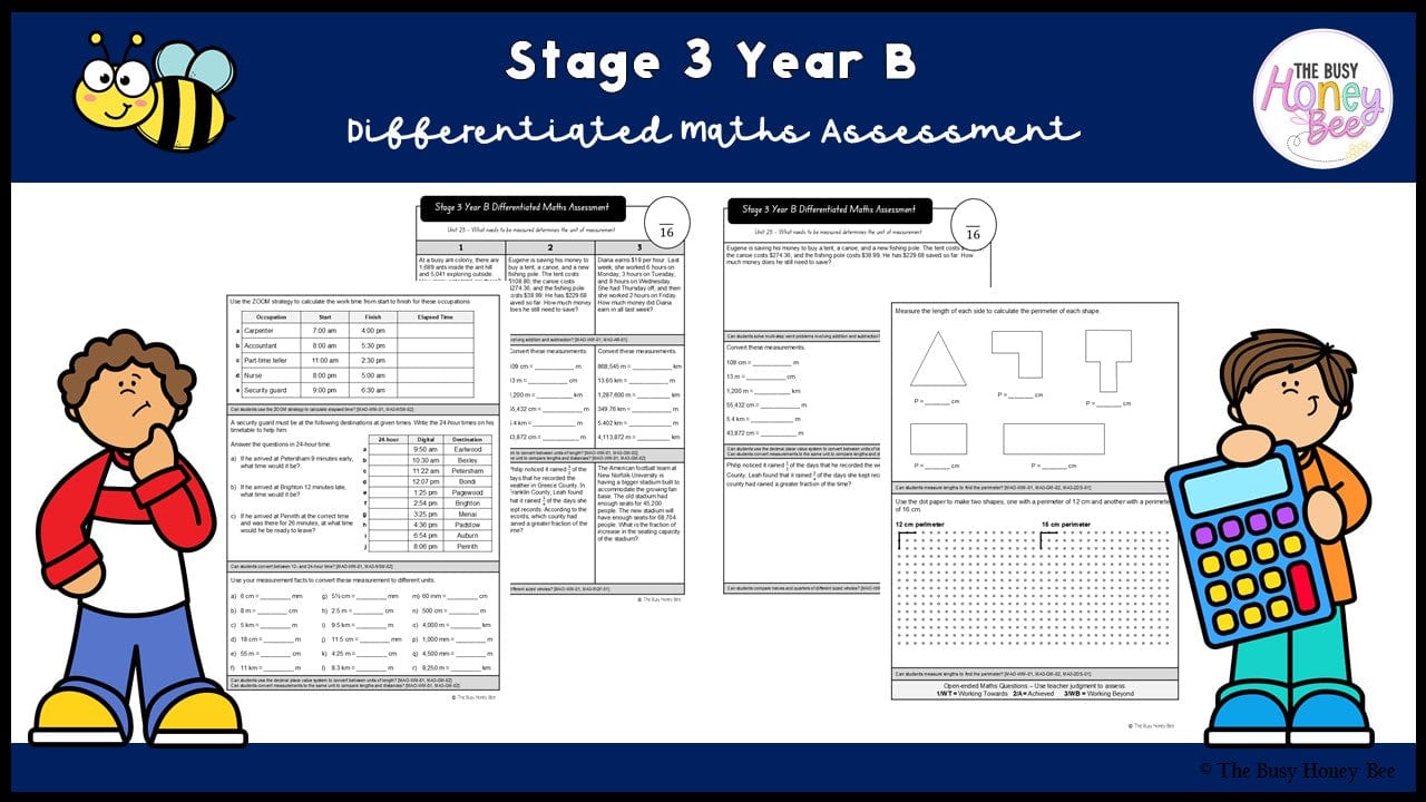 Stage 3 Year B Differentiated Maths Assessment Unit 23 - Assessment