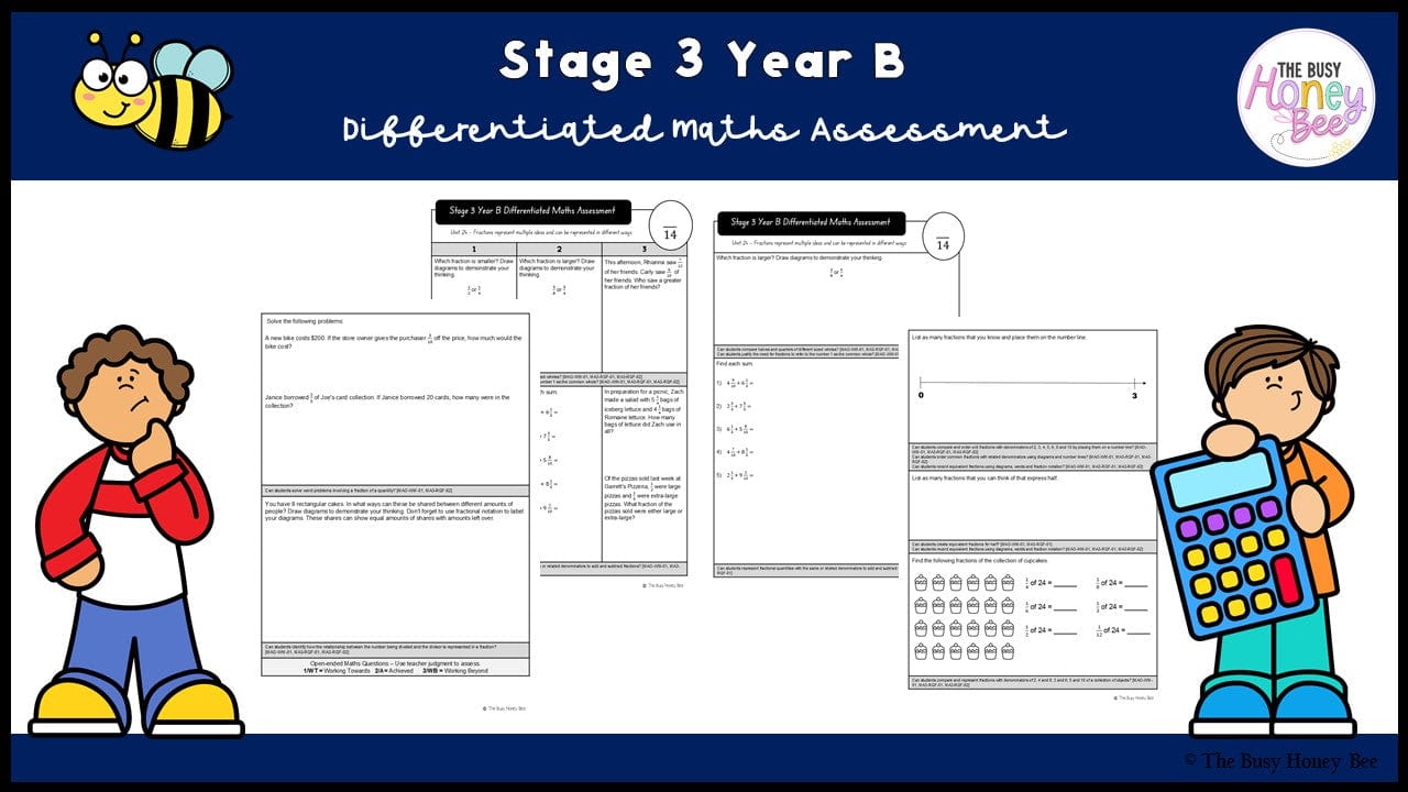 Stage 3 Year B Differentiated Maths Assessment Unit 24 - Assessment