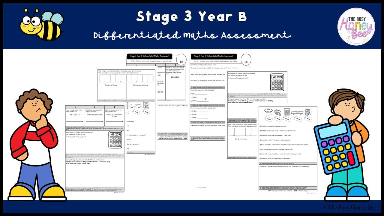 Stage 3 Year B Differentiated Maths Assessment Unit 26 - Assessment