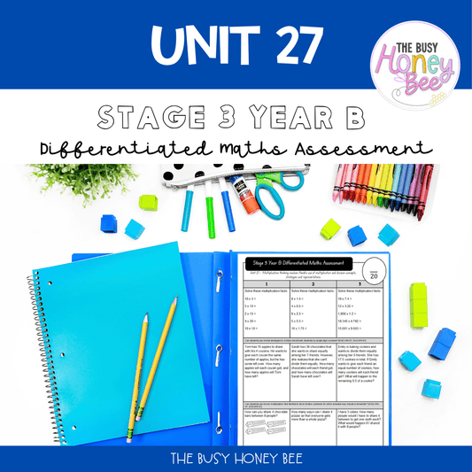 Stage 3 Year B Differentiated Maths Assessment Unit 27 - Assessment