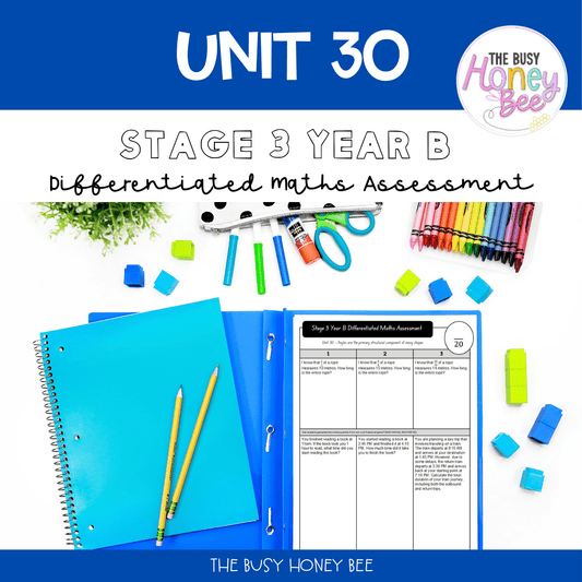 Stage 3 Year B Differentiated Maths Assessment Unit 30 - Assessment